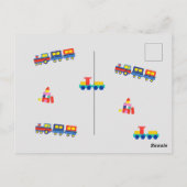 電車に乗って2歳の誕生日パーティー招待状 ポストカード (裏面)