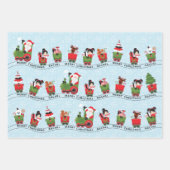 電車に乗るサンタ&アジアの少女 ラッピングペーパーシート (正面3)