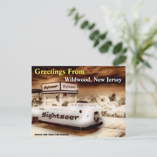 電車に気を付けて下さい ポストカード (スタンド正面)