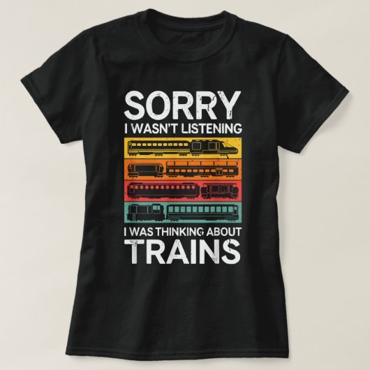 電車に聞乗ってなくて考えごめんなさい Tシャツ (デザイン正面)
