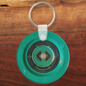 電車のオープンドア緑のボタンセンサーアクセス入口 キーホルダー (正面)