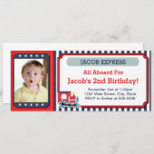 電車のチケット 誕生日 招待状 フォトカード (正面/裏面)