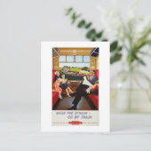 電車のヴィンテージ広告のポスター ポストカード (スタンド正面)