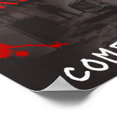 電車の中に立つ男と怖いポスター ポスター (角)