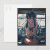 電車の中の少女 シーズンポストカード (正面/裏面)