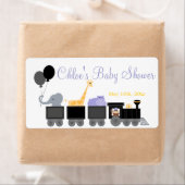 電車の中の赤ん坊の動物の赤ん坊シャワーボトルラベル ラベル (インサイチュ)