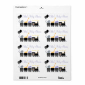 電車の中の赤ん坊の動物の赤ん坊シャワーボトルラベル ラベル (フルシート)