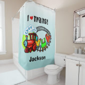 電車の乗り物が好パーソナライズされたき シャワーカーテン (インサイチュ)