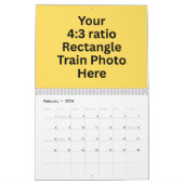 電車の写真12か月 カレンダー (2月 2026)