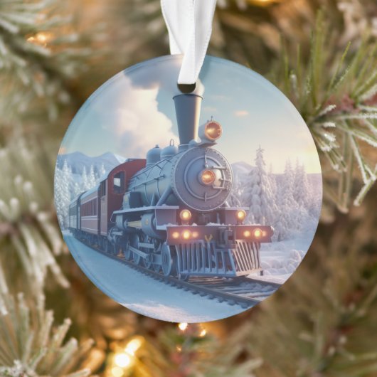 電車の好き表現向けのヴィンテージクリスマスプレゼント オーナメント (ツリー)