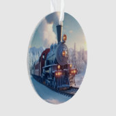 電車の好き表現向けのヴィンテージクリスマスプレゼント オーナメント (正面)