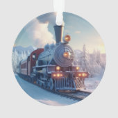 電車の好き表現向けのヴィンテージクリスマスプレゼント オーナメント (裏面)