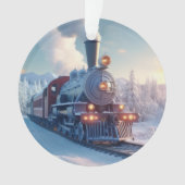 電車の好き表現向けのヴィンテージクリスマスプレゼント オーナメント (正面)