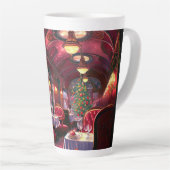 電車の好き表現向けのヴィンテージクリスマスプレゼント カフェラテマグ (右アングル)