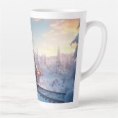 電車の好き表現向けのヴィンテージクリスマスプレゼント カフェラテマグ (右)