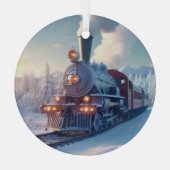 電車の好き表現向けのヴィンテージクリスマスプレゼント ガラスオーナメント (裏面)