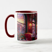 電車の好き表現向けのヴィンテージクリスマスプレゼント マグカップ (左)