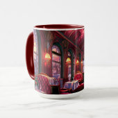 電車の好き表現向けのヴィンテージクリスマスプレゼント マグカップ (正面左)