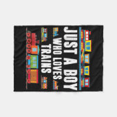 電車の幼児のシャツが大好きな男の子だけ男の赤ちゃん フリースブランケット (正面(横))