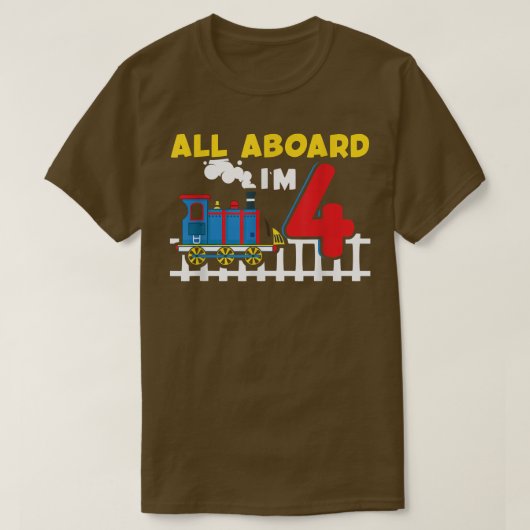 電車の恋人4歳4歳の誕生日すべて乗って私' Tシャツ (デザイン正面)