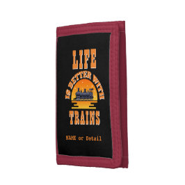 電車の方が文字を生かす ナイロン三つ折りウォレット