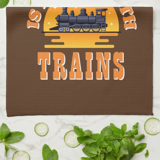 電車の方が生活が良素晴らしい。 キッチンタオル (折り畳み)