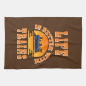 電車の方が生活が良素晴らしい。 キッチンタオル (横)