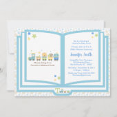 電車の本テーマボーイズベビーシャワー 招待状 (正面)