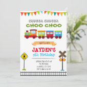 電車の男の子の誕生日パーティー招待状 招待状 (スタンド正面)