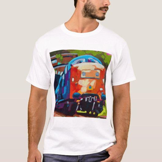 電車の絵 - 電車好きへのギフト Tシャツ (正面)
