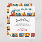 電車の誕生日お礼カード サンキューカード (正面/裏面)