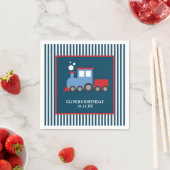 電車の誕生日パーティナプキン スタンダードカクテルナプキン (インサイチュ)