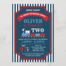 電車の誕生日パーティーへの招待状