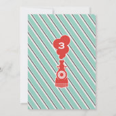 電車の誕生日パーティーへの招待，ヴィンテージ 招待状 (裏面)