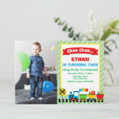 電車の誕生日パーティー招待状 チュー チュー 招待状 (スタンド正面)