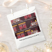 電車の誕生日パーティー赤ちゃんシャワー フェイバーバッグ (クリップ留めされた状態)