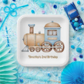 電車の誕生日パーティー赤ちゃんシャワー ペーパープレート (パーティー)