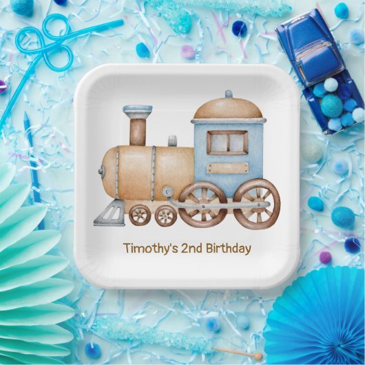 電車の誕生日パーティー赤ちゃんシャワー ペーパープレート (パーティー)