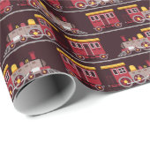 電車の誕生日パーティー赤ちゃんシャワー ラッピングペーパー (ロールコーナー)