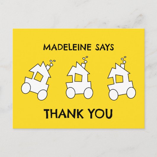 電車の誕生日パーティー ポストカード (正面)