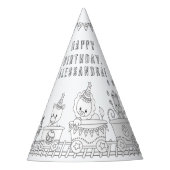 電車の誕生日パーティー – 色あなたのパーティー帽子 パーティーハット (正面)