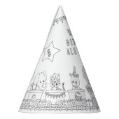 電車の誕生日パーティー – 色あなたのパーティー帽子 パーティーハット (左)