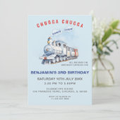 🚂🎉 電車の誕生日招待状 チュッガ チュッガ チュー チュー 招待状 (スタンド正面)