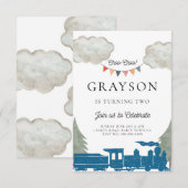 電車の誕生日招待状 男の子 招待状 (正面/裏面)