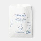 電車の青いバルーン男の子お洒落シャワー フェイバーバッグ (正面)