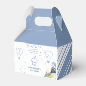 電車の青いバルーン男の子お洒落シャワー フェイバーボックス (裏面サイド)