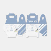 電車の青いバルーン男の子お洒落シャワー フェイバーボックス (折り畳みなし)