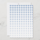 電車の青いバルーン男の子お洒落シャワー 招待状 (裏面)