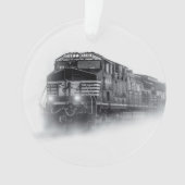 電車の黒白 オーナメント (正面)