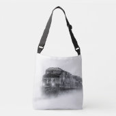 電車の黒白 クロスボディバッグ (正面)